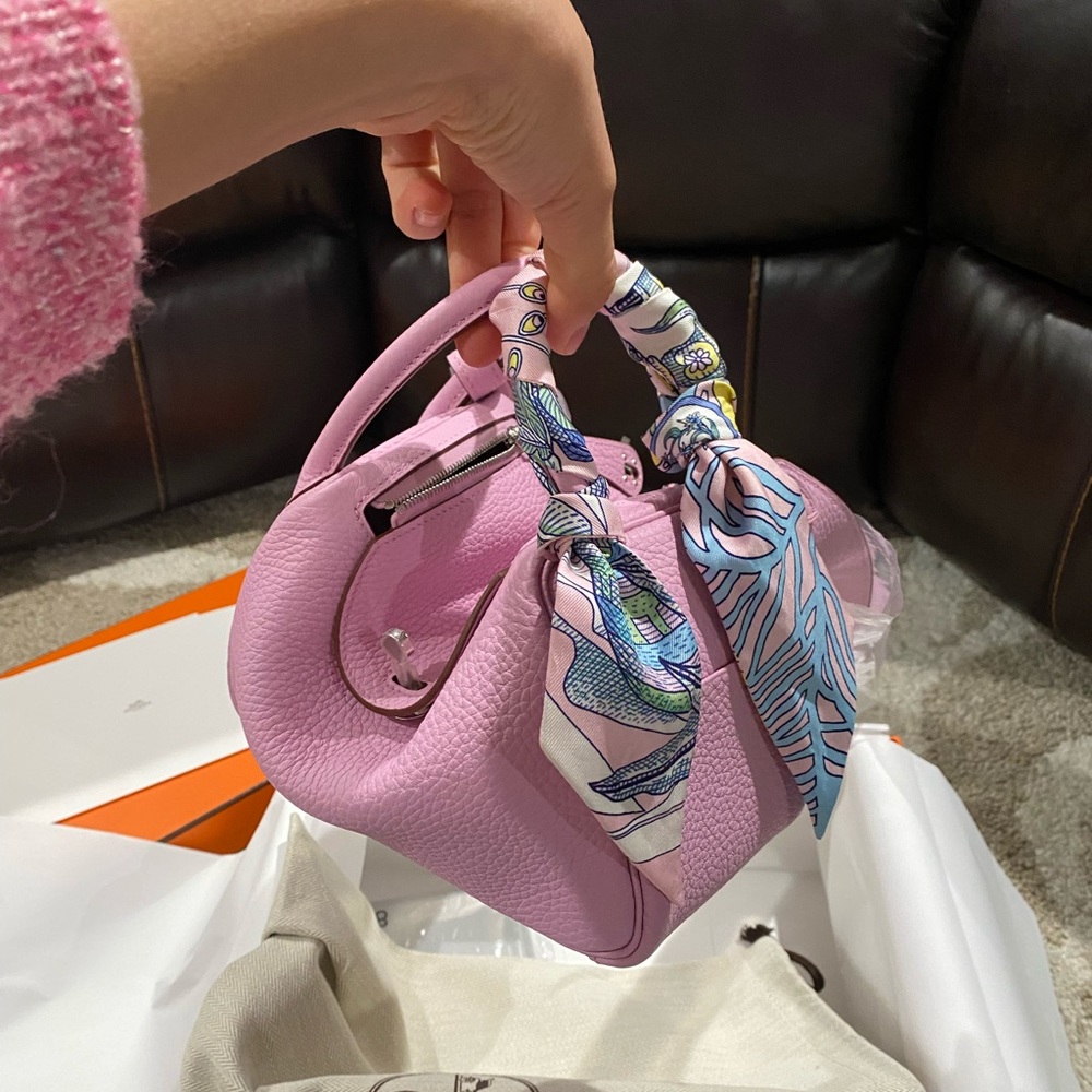 SOLD！Hermès mini Lindy in mauve sylvestre - Picture 6 of 6